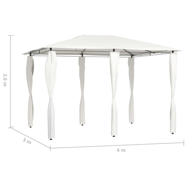 vidaXL med stolpeovertræk 3x4x2,6 m 160 g/m² cremefarvet