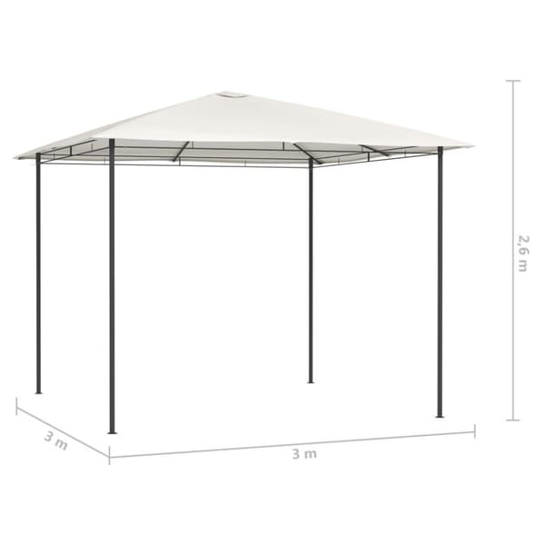 vidaXL pavillon 3x3x2,6 m 160 g/m² cremefarvet