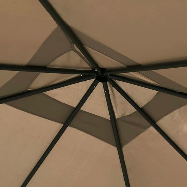 vidaXL pavillon 3x3x2,6 m 160 g/m² gråbrun