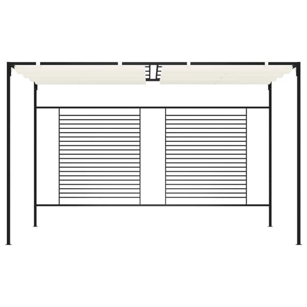 vidaXL Paviljong med uttrekkbart tak 3x4x2,3 m kremhvit 180 g/m²