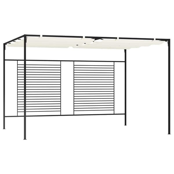 vidaXL Paviljong med uttrekkbart tak 3x4x2,3 m kremhvit 180 g/m²