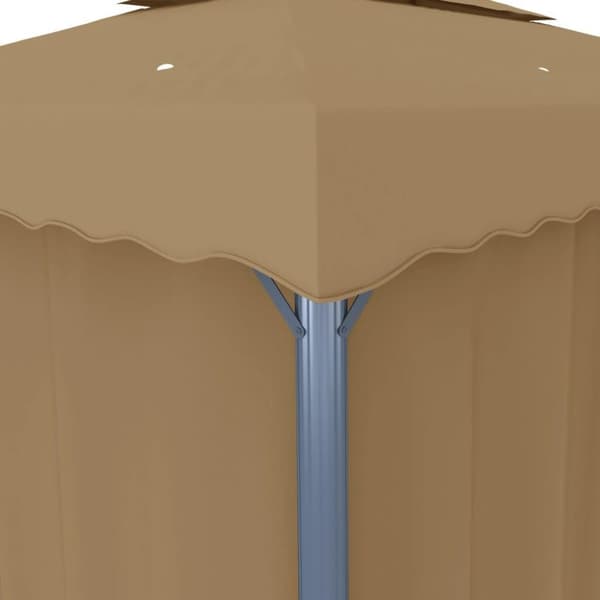 vidaXL pavillon med gardin 3x3 m aluminium gråbrun