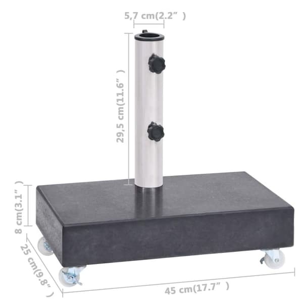 vidaXL Parasollfot svart 45x25x8 cm granit