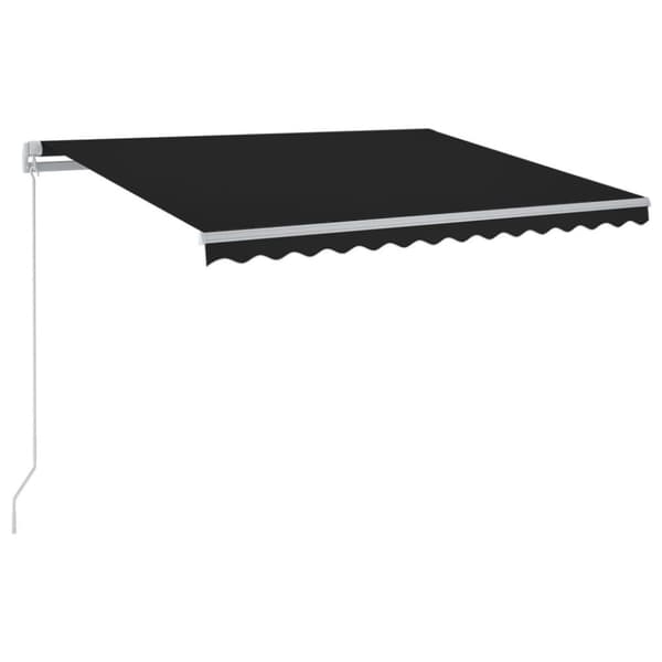 vidaXL Markis manuellt infällbar med LED 450x300 cm antracit