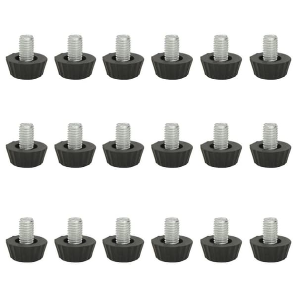 vidaXL 315594  Adjustable Furniture Feet M8 18 pcs Black