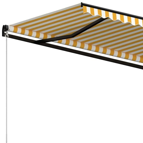 vidaXL Manuaalisesti sisäänkelattava markiisi 450x300cm keltavalkoinen
