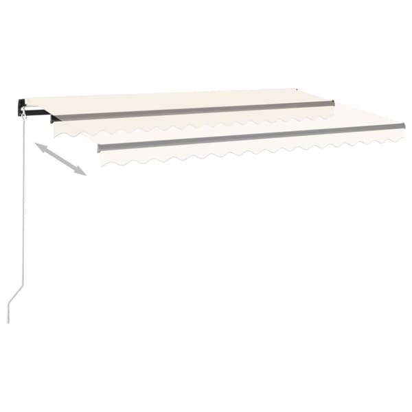 vidaXL Markis manuellt infällbar 450x300 cm gräddvit