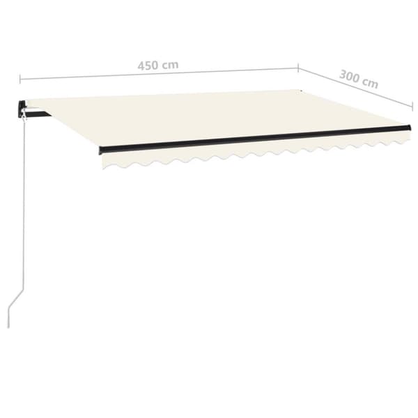 vidaXL Markis manuellt infällbar 450x300 cm gräddvit