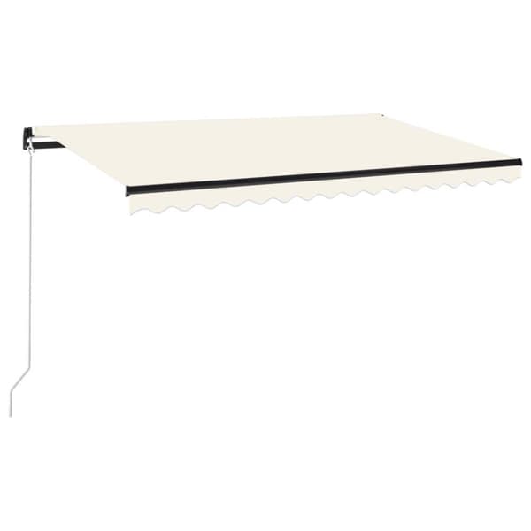 vidaXL Markis manuellt infällbar 450x300 cm gräddvit