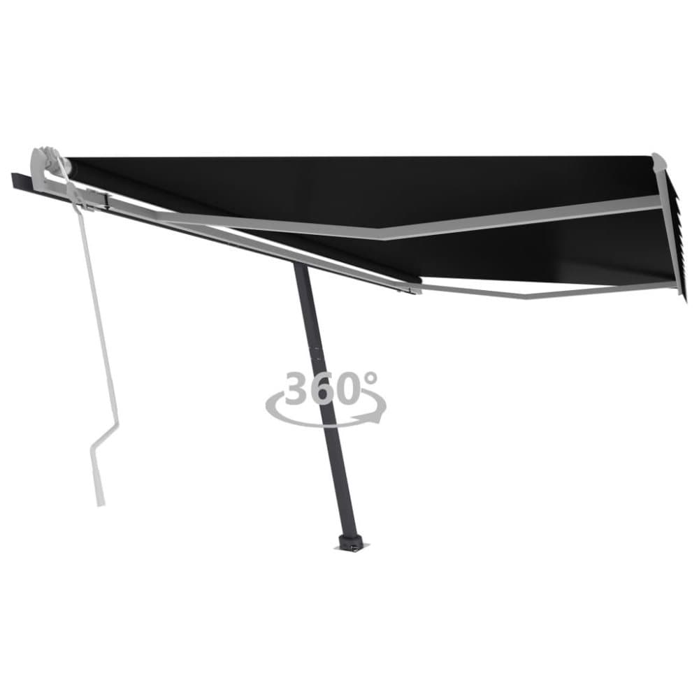 vidaXL Fristående markis manuellt infällbar 450x350 cm antracit