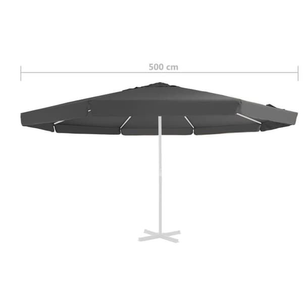 vidaXL Reservtyg för parasoll antracit 500 cm