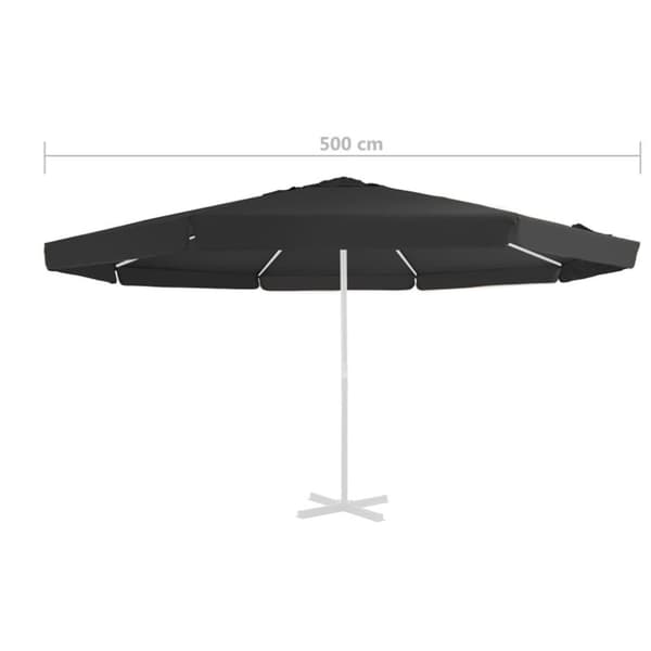 vidaXL Aurinkovarjon vaihtokangas musta 500 cm