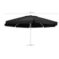 Miniatyrbillede 4 af 4: vidaXL udskiftningsdug til parasol 600 cm sort