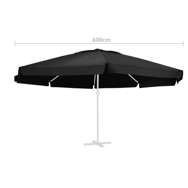 vidaXL udskiftningsdug til parasol 600 cm sort