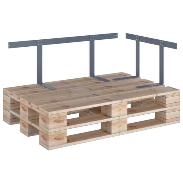 vidaXL ryglæn til pallesofa 110 cm jern lysegrå
