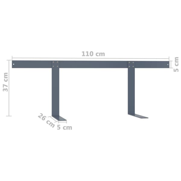 vidaXL ryglæn til pallesofa 110 cm jern lysegrå