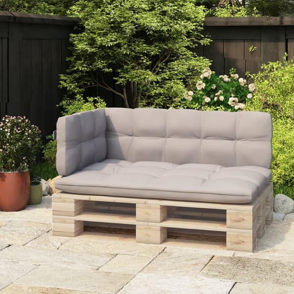 vidaXL ryglæn til pallesofa 110 cm jern lysegrå