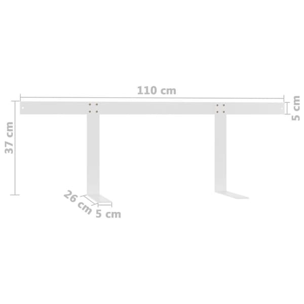vidaXL Kuormalavasohvan selkänoja valkoinen 110 cm rauta
