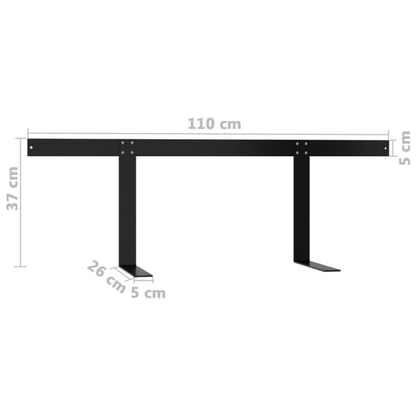 vidaXL Ryggstøtte til pallesofa svart 110 cm jern