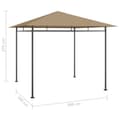 Miniatyrbillede 4 af 4: vidaXL pavillon 3x3x2,7 m 180 g/m² gråbrun