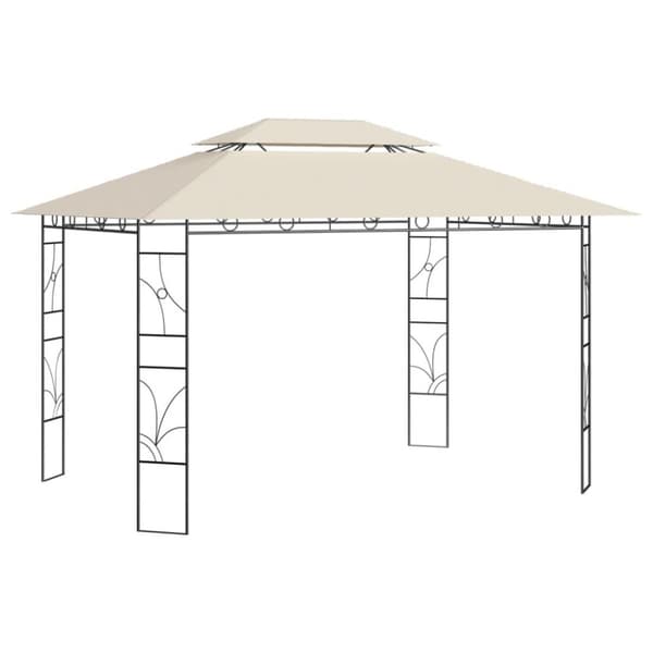 vidaXL Paviljong 4x3x2,7 m kremhvit 160 g/m²