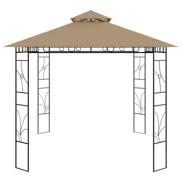vidaXL pavillon 4x3x2,7 m 160 g/m² gråbrun