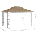 Miniatyrbillede 6 af 6: vidaXL pavillon 4x3x2,7 m 160 g/m² gråbrun
