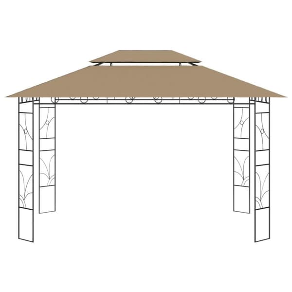 vidaXL pavillon 4x3x2,7 m 160 g/m² gråbrun