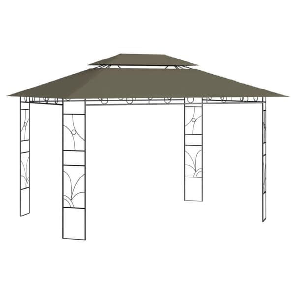 vidaXL Paviljong 4x3x2,7 m gråbrun 160 g/m²