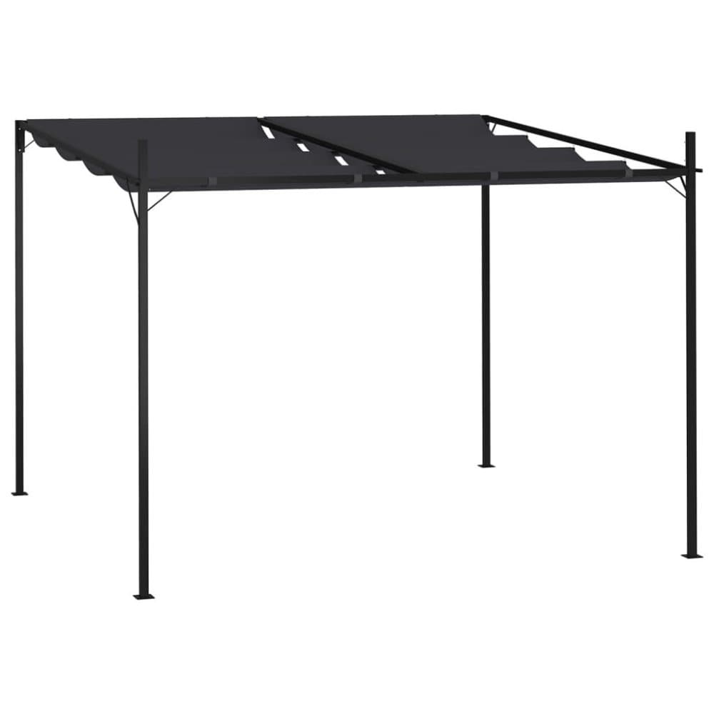 vidaXL Paviljong med infällbart tak 300x300x233 cm antracit