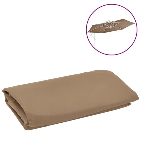 vidaXL Erstatningsstoff for hengeparasoll gråbrun 350 cm