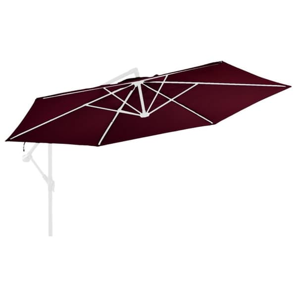 vidaXL Erstatningsstoff for hengeparasoll vinrød 350 cm