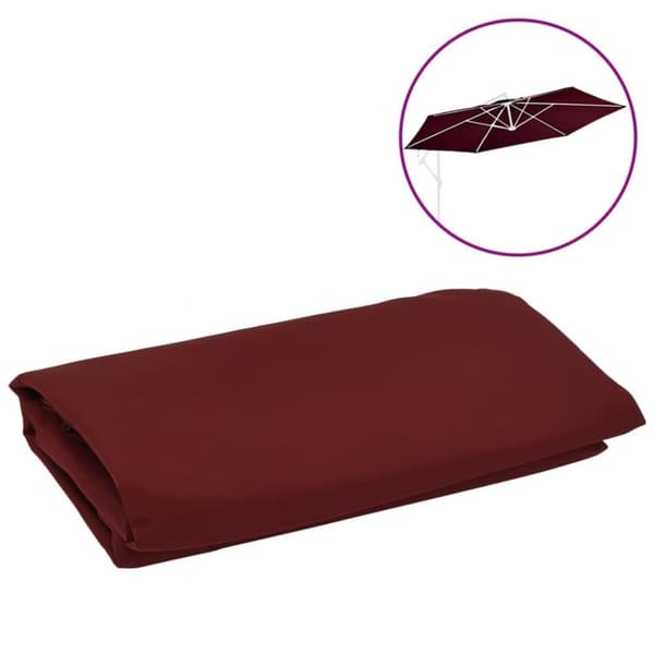 vidaXL Erstatningsstoff for hengeparasoll vinrød 350 cm
