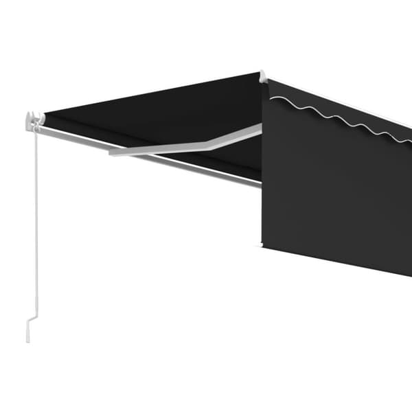 vidaXL Manuell uttrekkbar markise med rullegardin 4,5x3 m antrasitt