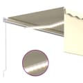Miniatyrbilde 5 av 9: vidaXL Manuell uttrekkbar markise rullegardin og LED 4x3 m kremhvit