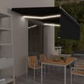 Miniatyrbilde 8 av 9: vidaXL Manuell uttrekkbar markise rullegardin og LED 5x3 m antrasitt