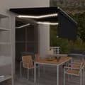 Miniatyrbilde 9 av 9: vidaXL Manuell uttrekkbar markise rullegardin og LED 4,5x3 m antrasitt