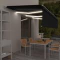 Miniatyrbilde 9 av 9: vidaXL Manuell uttrekkbar markise med rullegardin LED 6x3 m antrasitt
