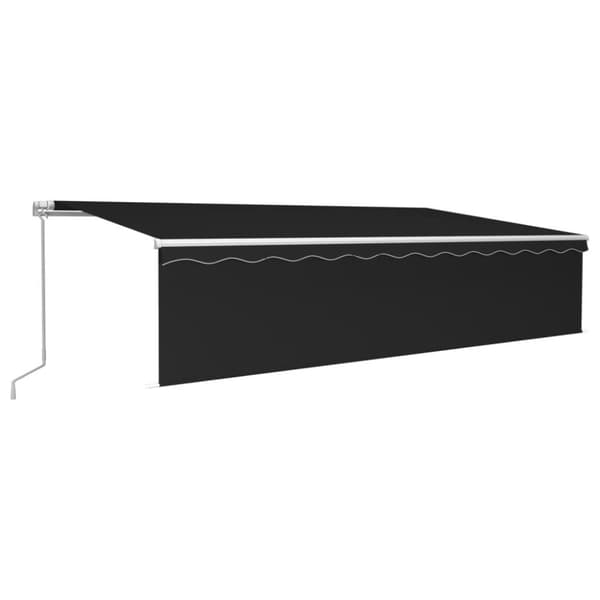 vidaXL Manuell uttrekkbar markise med rullegardin LED 6x3 m antrasitt