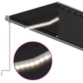 Miniatyrbild 5 av 9: vidaXL Manuell markis med rullgardin och LED 6x3m antracit