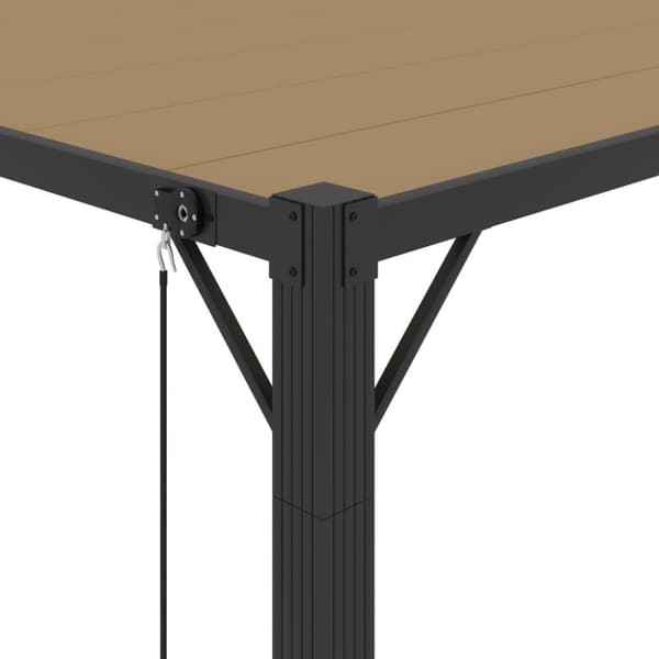 vidaXL Katos avattavalla katolla 3x3 m harmaanruskea kangas/alumiini