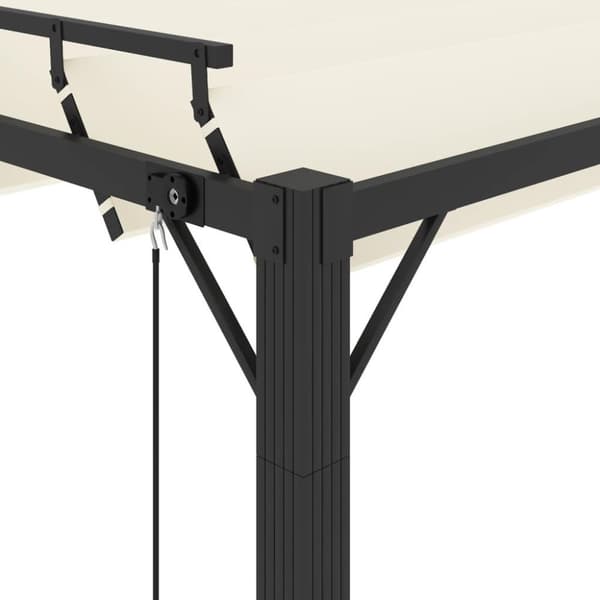 vidaXL Paviljong med lamelltak 3x3 m kremhvit stoff og aluminium