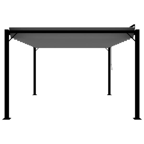 vidaXL Paviljong med lamelltak 3x4 m antracit tyg och aluminium