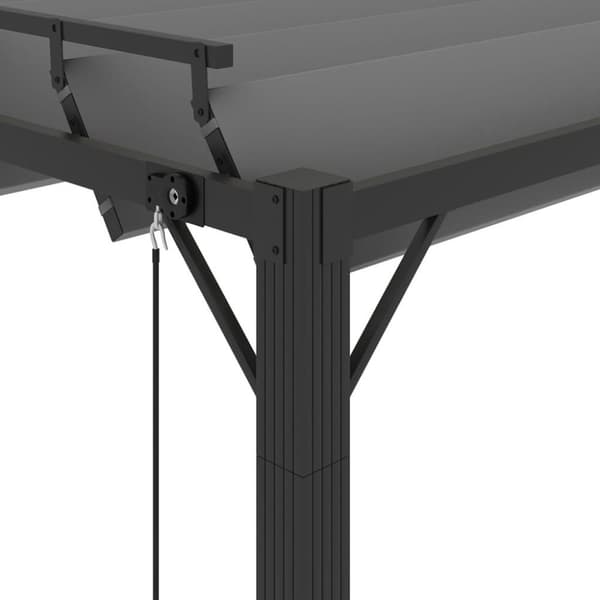 vidaXL Paviljong med lamelltak 3x4 m antracit tyg och aluminium