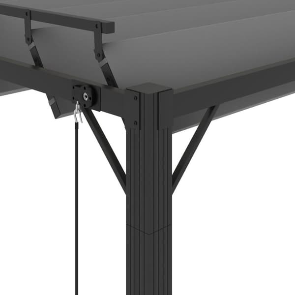 vidaXL pavillon med lameltag 3x3 m aluminium og stof antracitgrå