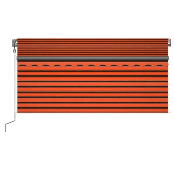 vidaXL markise m. gardin 3,5x2,5 m automatisk betjening orange og brun