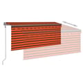 Miniatyrbillede 4 af 10: vidaXL markise m. gardin 3,5x2,5 m automatisk betjening orange og brun