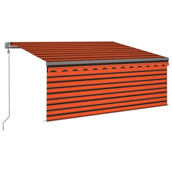 vidaXL markise m. gardin 3,5x2,5 m automatisk betjening orange og brun
