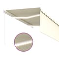 Miniatyrbilde 3 av 9: vidaXL Manuell uttrekkbar markise med rullegardin&LED 3x2,5 m kremhvit