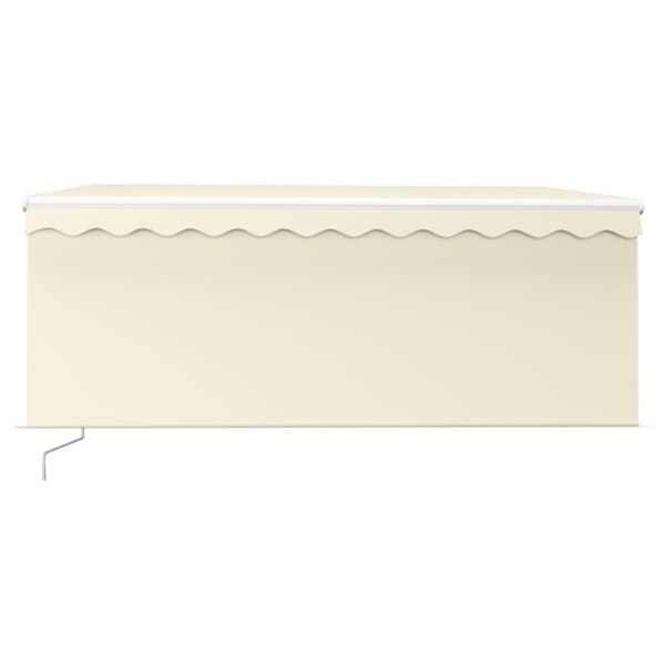 vidaXL Manuell uttrekkbar markise med rullegardin&LED 3x2,5 m kremhvit